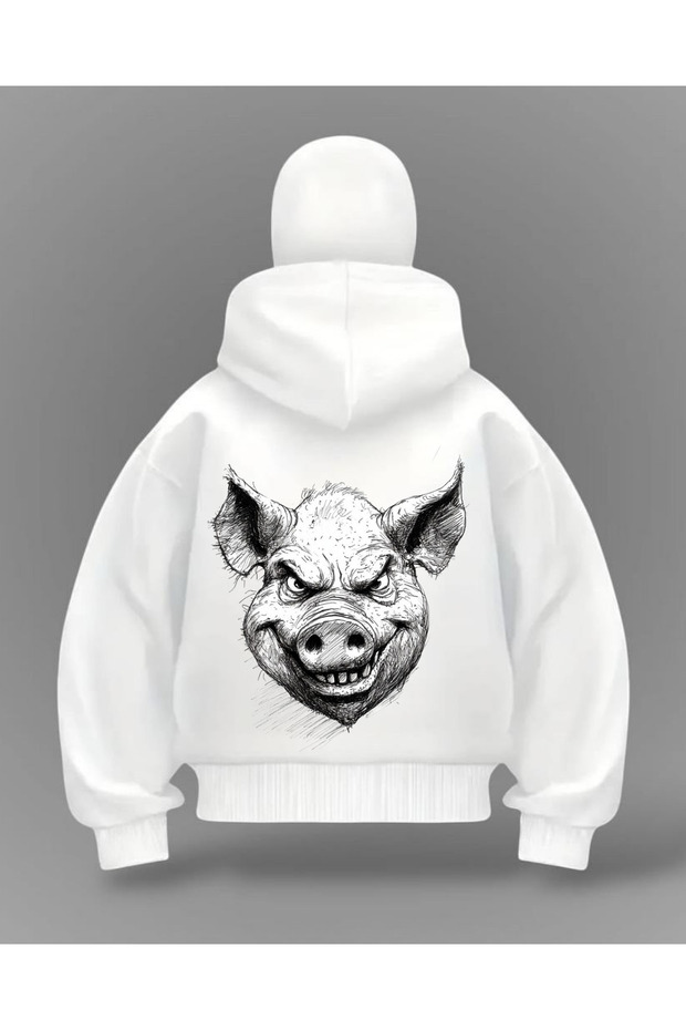 Pig Detail Full Mask Oversize Cardigan