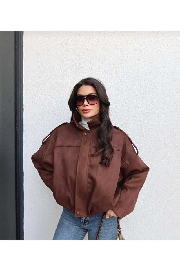 Süet Görünümlü Bomber Ceket - 3