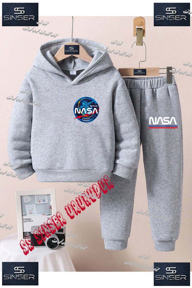 Children's Unisex Hooded Tracksuit Set with the Print'Astronaut Nasa Logo Icinde'