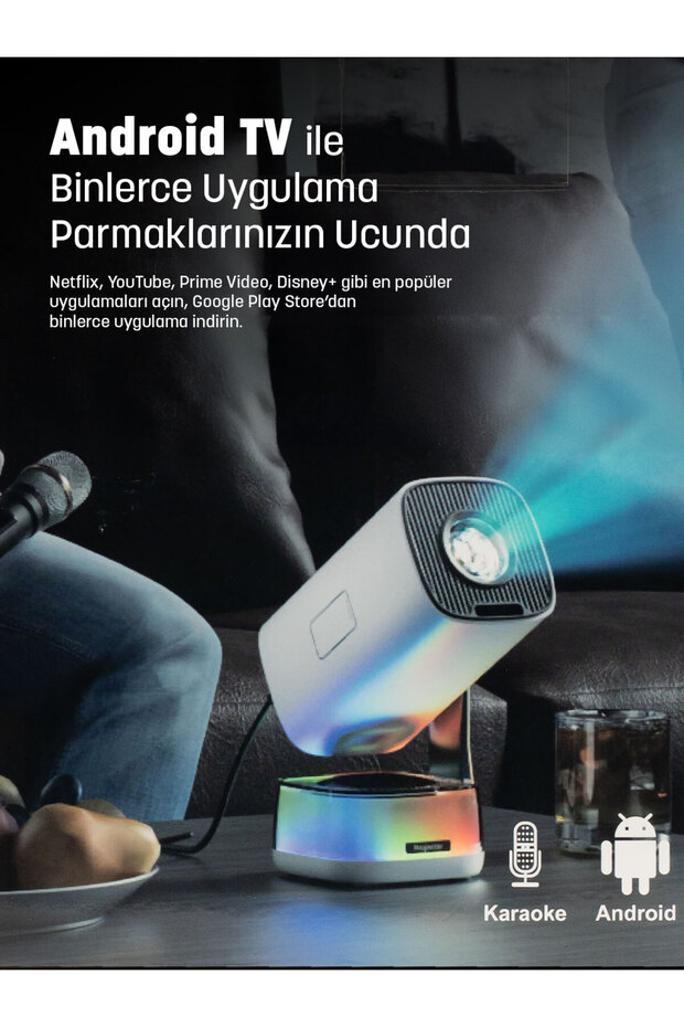 K6 Dual Microphone Karaoke Projector(Türkçe Menü Android13) - 3