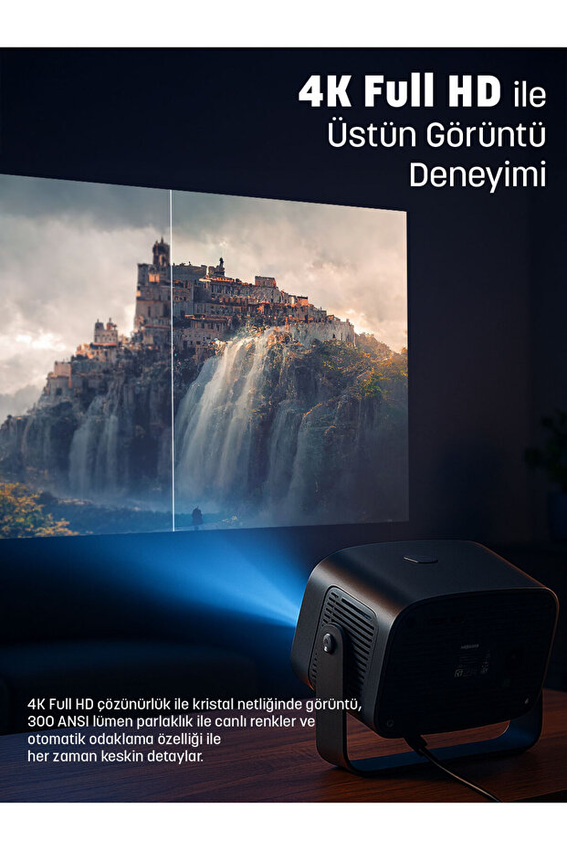 4K Smart Cinema Portable Projector (Auto Focus / Android) Türkçe Menü - 3