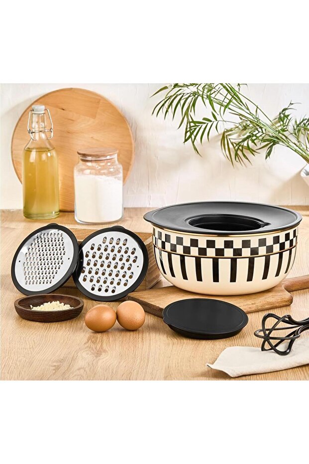 Prime Cream 5-Piece Grater Storage and Mixing Bowl – 24 cm