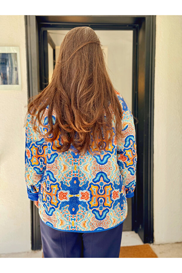 Renkli Kapitone Ceket - 3