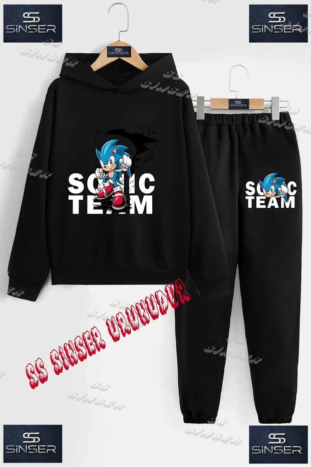 Children's Unisex "Sonic Team Ark Fnl" Custom Printed Hoodie Tracksuit Set