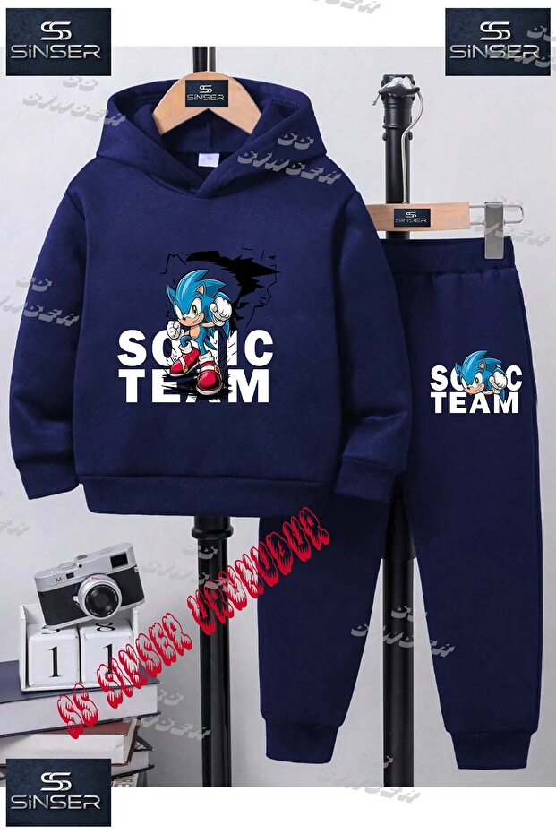 Children's Unisex "Sonic Team Ark Fnl" Custom Printed Hoodie Tracksuit Set