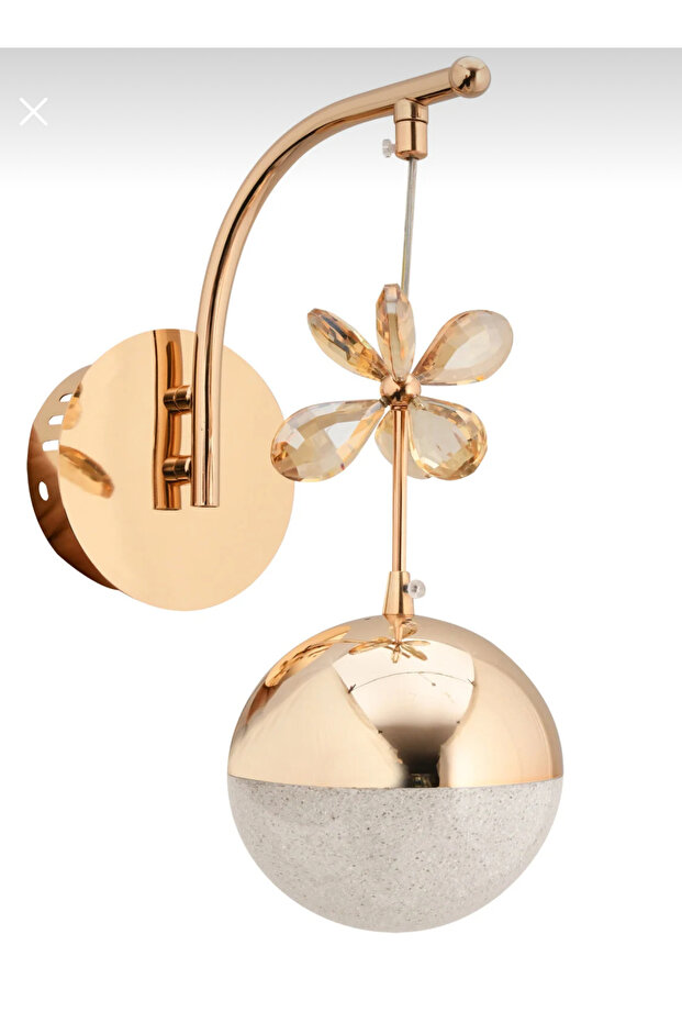 Pilli gün ışığı Ledli Lüks Duvar Aplik Gold - 1