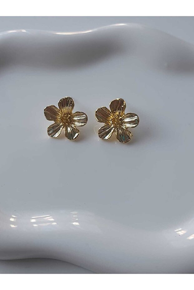 Mini gold cicek küpe - 1