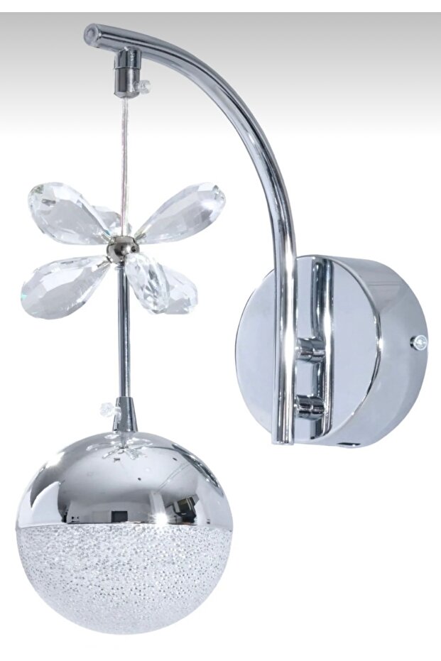 Pilli gün ışığı Ledli Lüks Duvar Aplik Krom - 1