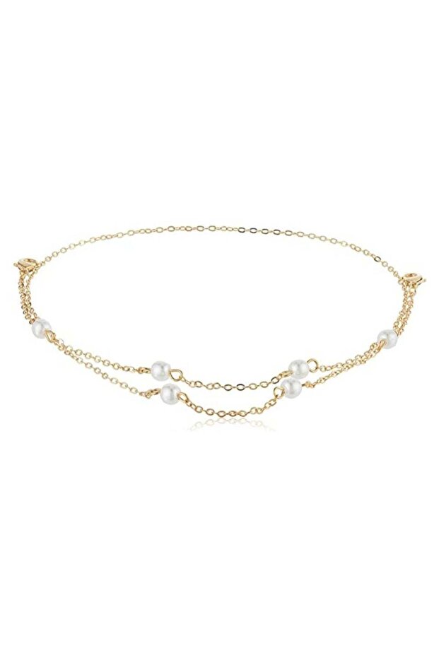 Spectacles Anti-Slip Chain, Retainer Glasses Strap Necklace (Golden Chain with Big White Pearls)