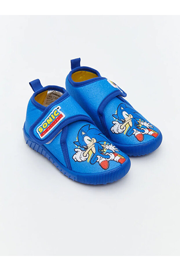 Mavi Sonic Baskılı Erkek Bebek Panduf -For Myself- - 1