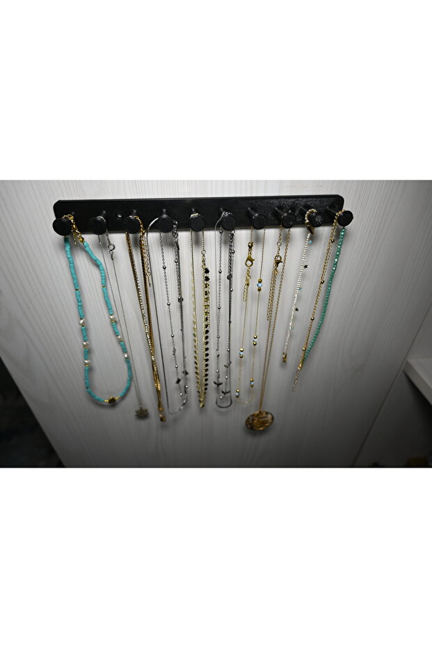 Black Jewelry Organizer 10 Compartment Hanger