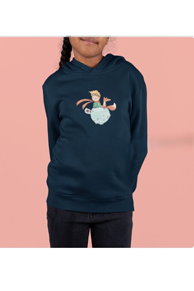 Makiteks Hooded Printed Patterned Girls' Hoodie Sweatshirt Pullover Winter Tracksuit Top