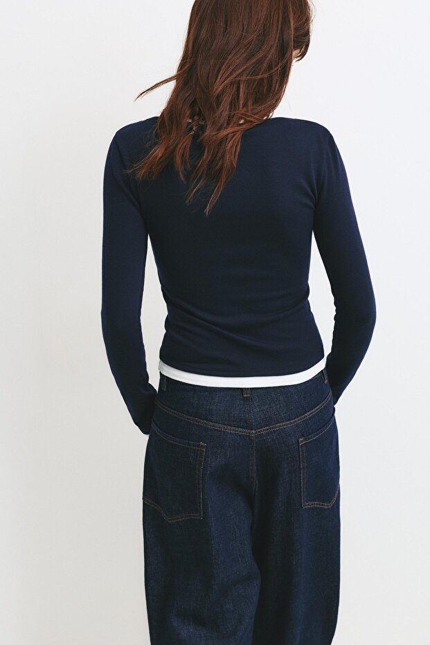 Çift katlı uzun kollu tişört - 3