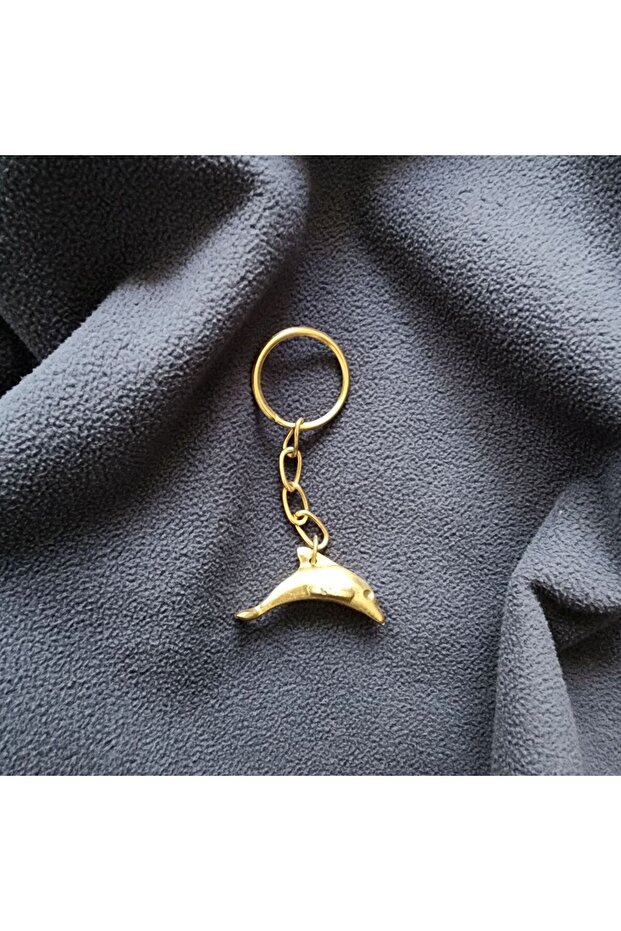 Brass Keychain Dolphin Fish - 2