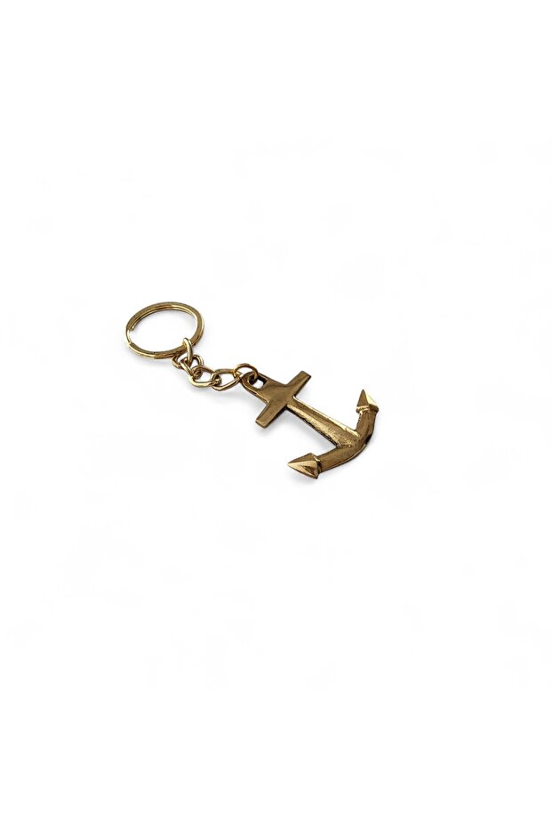 سلسلة مفاتيح نحاسية على شكل مرساة سفينة كلاسيكية - 4