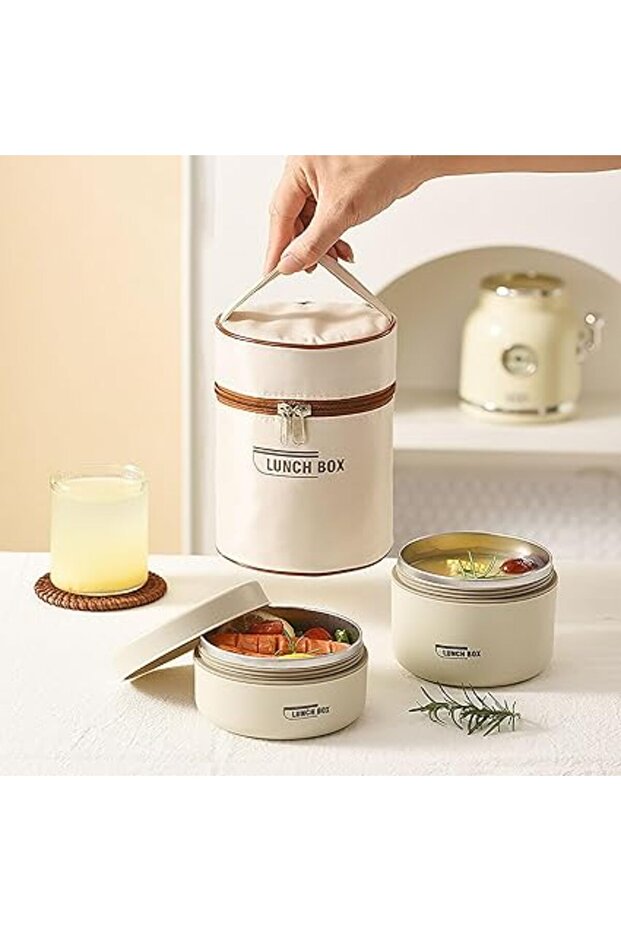 Stainless Steel Bento Box, Portable Insulated and Environmentally Friendly Lunch Box with Lunch Bag,