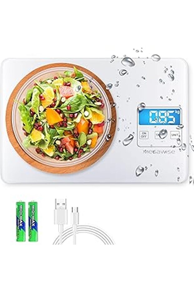 Precision Food Scale, 33lb Waterproof Rechargeable Digital Kitchen Scale, 1g/0.04oz Precise Graduati