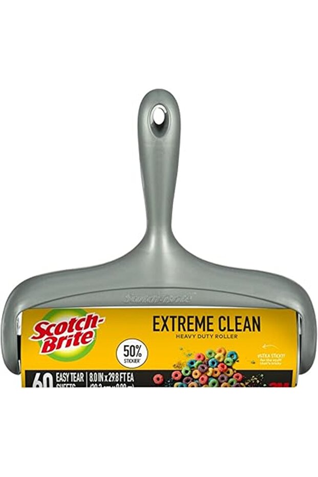 Scotch-Brite 50% Stickier Large Surface Lint Roller, Works Great On Pet Hair, 60 Sheets