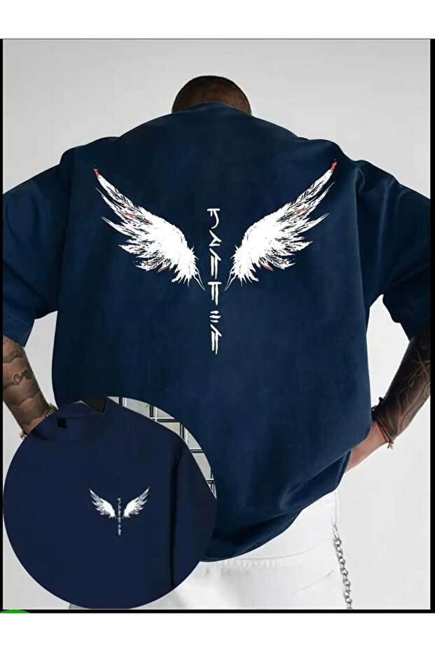 Men's Oversize Wing Printed T-Shirt