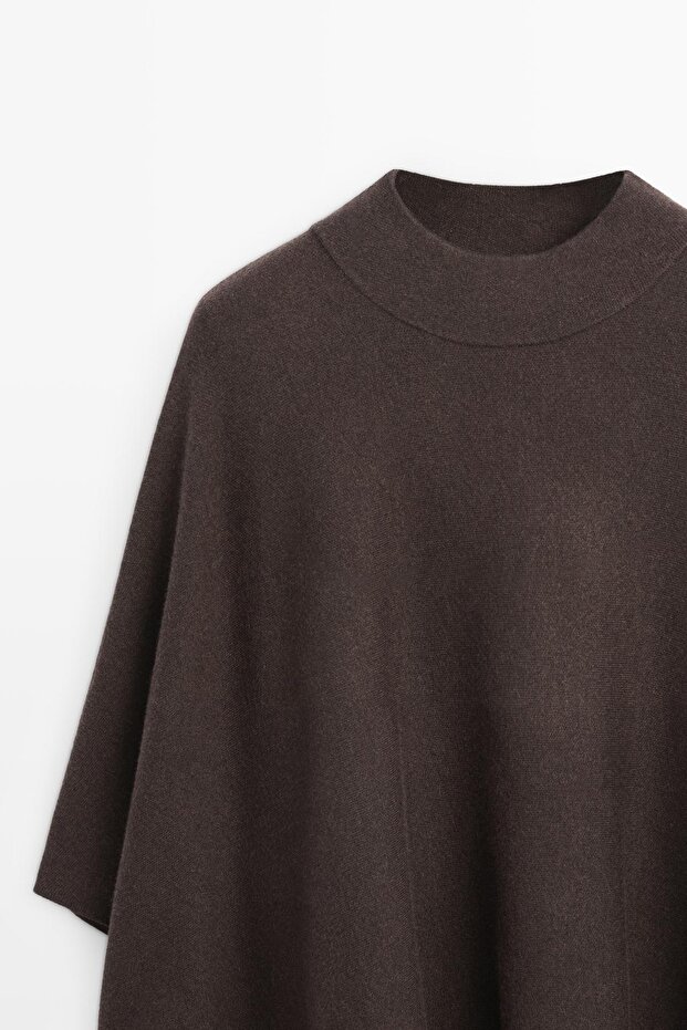 Dik yaka triko pelerin - 6