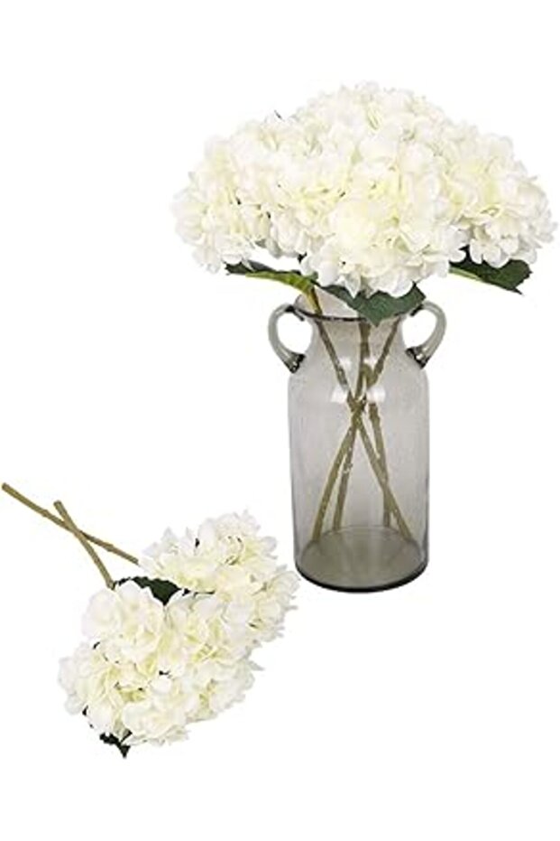 Kisflower 6Pcs Silk Hydrangea Artificial Flowers Realistic Hydrangea Flowers Bouquet for Wedding Par