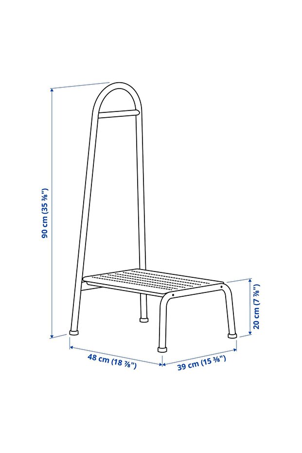 BÄSINGEN كرسي متدرج مع درابزين، أنثراسيت - 7