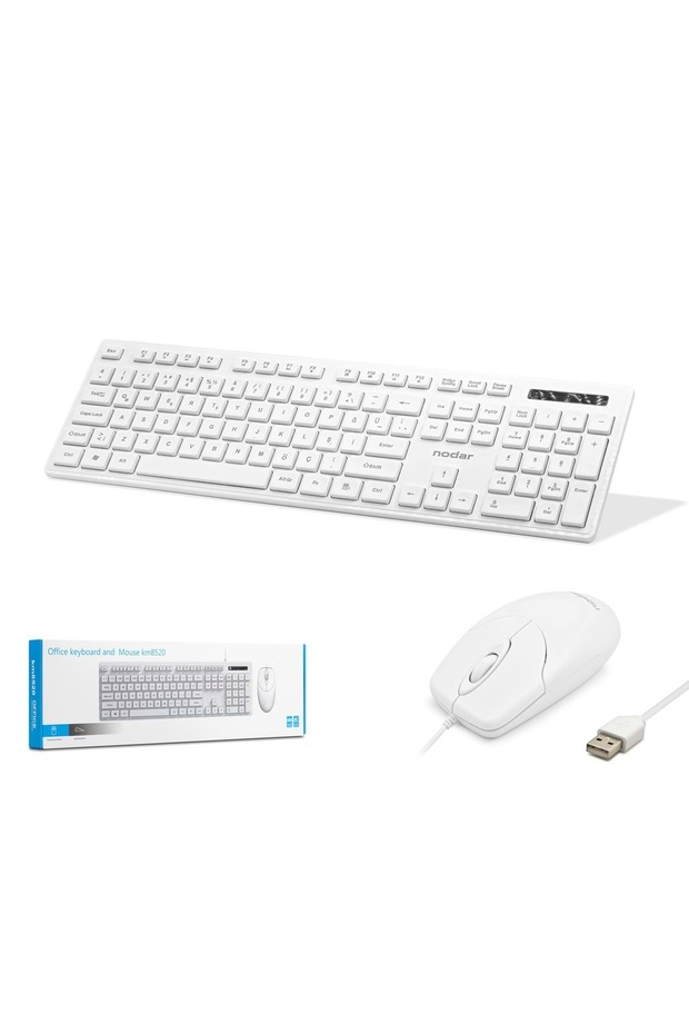 Km8520 Kablolu Klavye ve Mouse Set Q Beyaz - 1