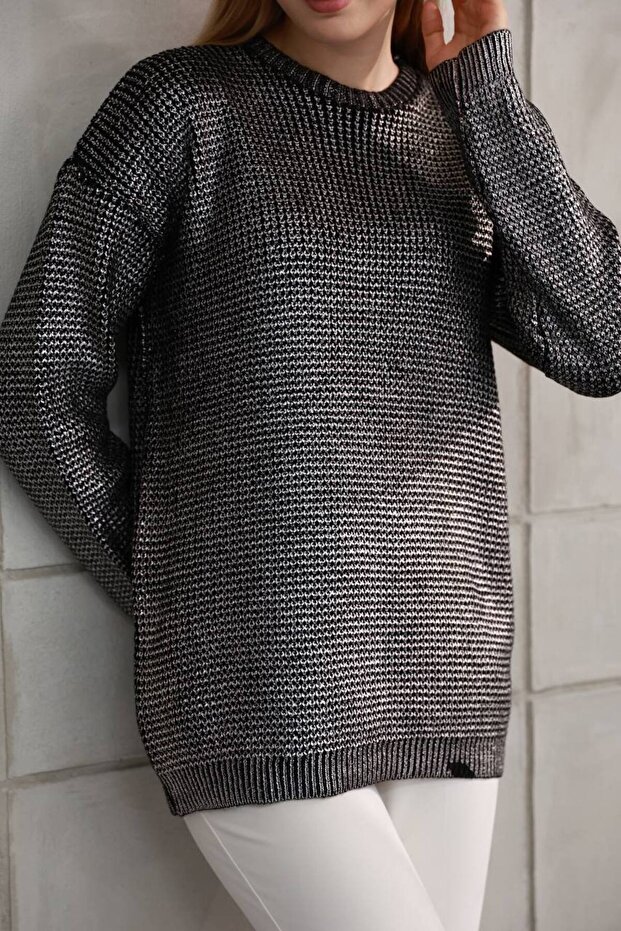 Varak baskılı triko tunik - 2