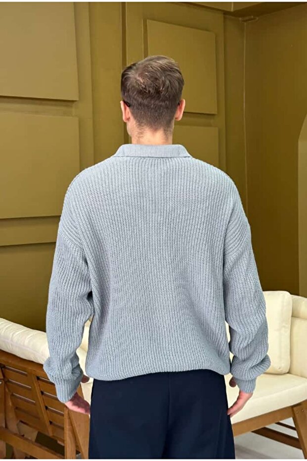 Polo Neck Oversize Sweater - 8