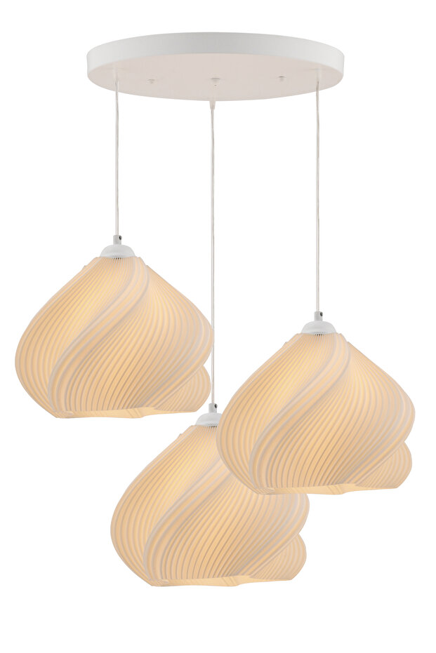 Leaf 3'lü Beyaz Modern Pinterest Tarzı Sarkıt Avize - 3