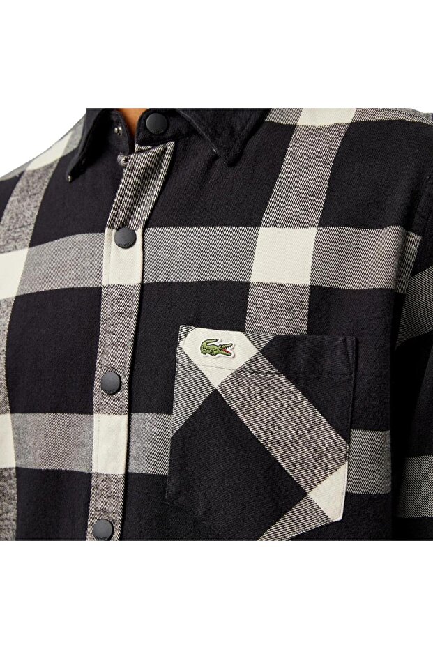 Regular Fit Ekose Siyah Erkek Gömlek CH2533.031 - 6