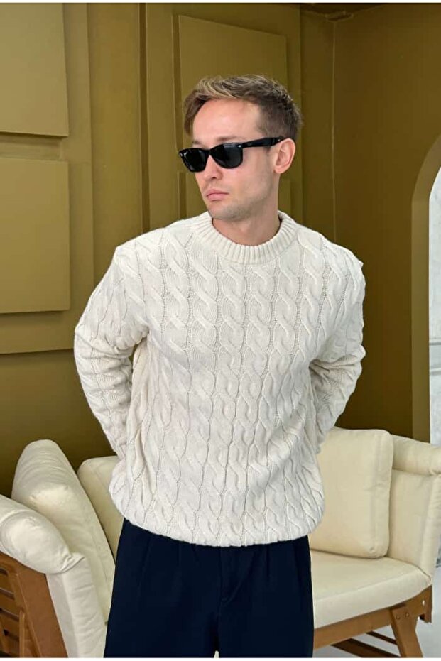 Bej Örgülü Kazak - 5