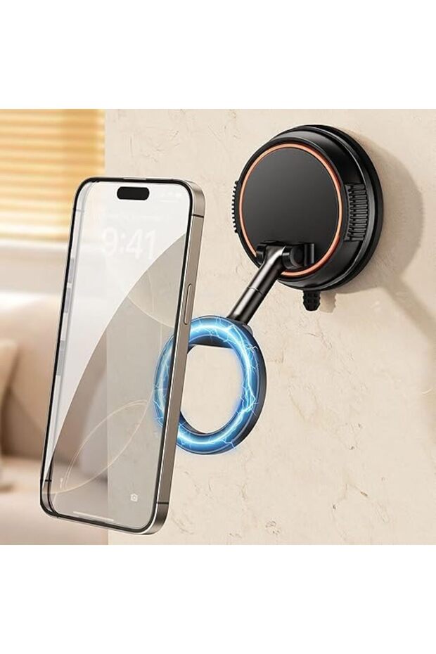 Upgraded 360°Magnetic Phone Holder,Car Phone Holder, Mirror Phone Mount For Bathroom Stick On Wall