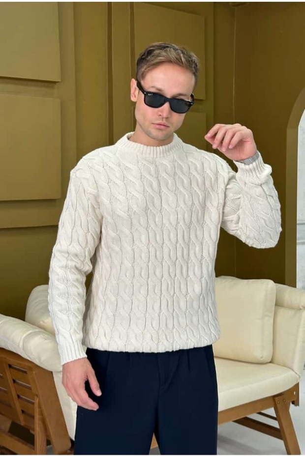 Bej Örgülü Kazak - 3