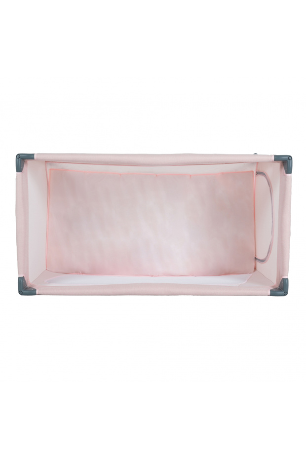 One Touch Single Level Folding Crib Pink - 5