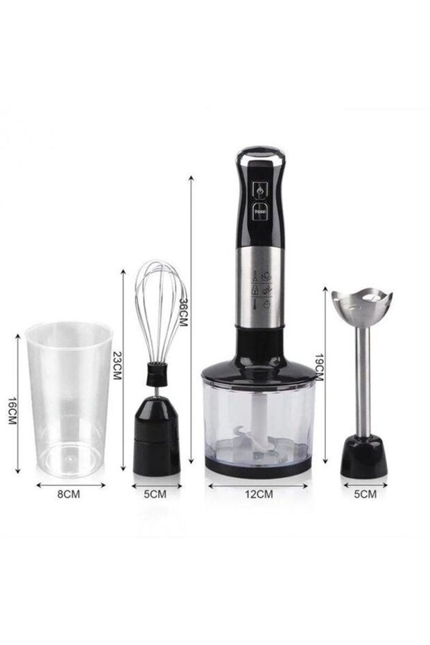 Blender Chopper Set 4 in 1, 1500W Power Mixer with 9 Speeds and Turbo Function, 700ml Bowl - 4