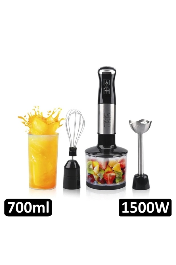 Blender Chopper Set 4 in 1, 1500W Power Mixer with 9 Speeds and Turbo Function, 700ml Bowl - 1