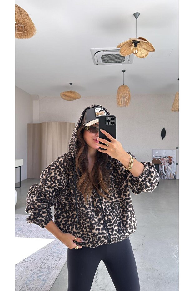 Leopar Polar Ceket - 1