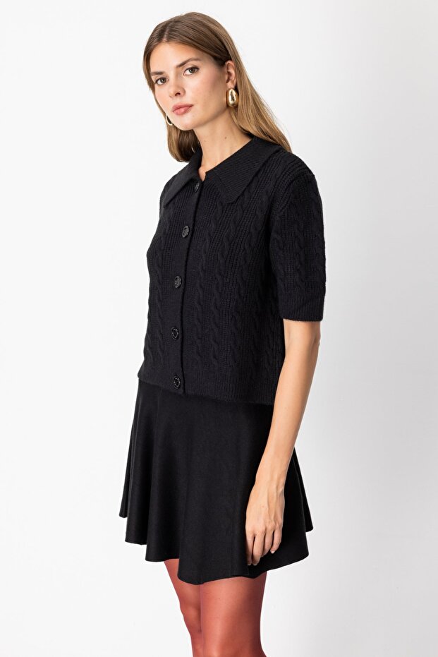 Kısa Kollu Örme Hırka - 3