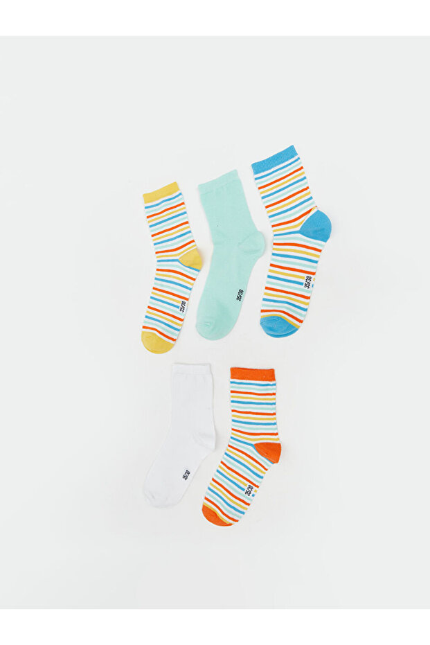 Sparkling Selections from Shining Store | Striped Girls' Socks, Pack of 5