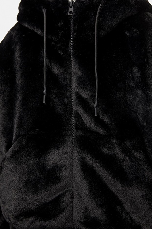 Fur jacket with hood - 7