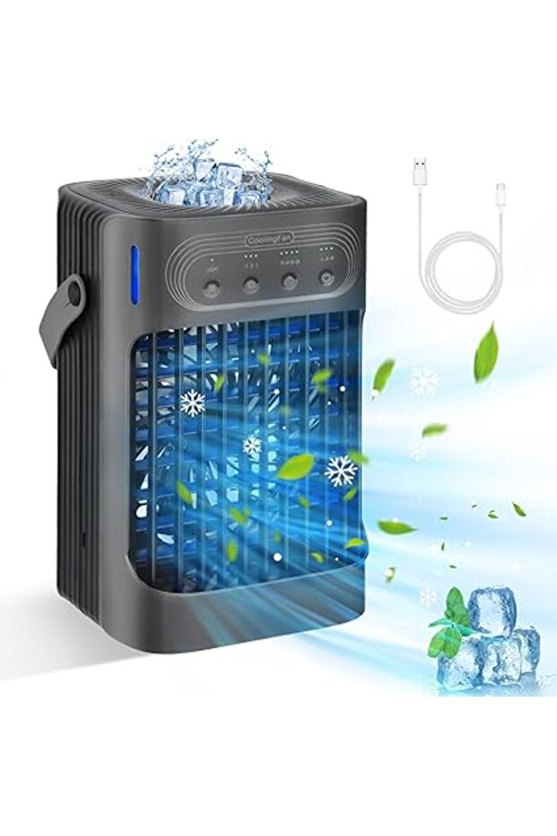 Portable Air Conditioner, NKMSAGE Lightweight Mini Air Cooler, 7 LED Light Modes, 3 Cool Mist Modes,