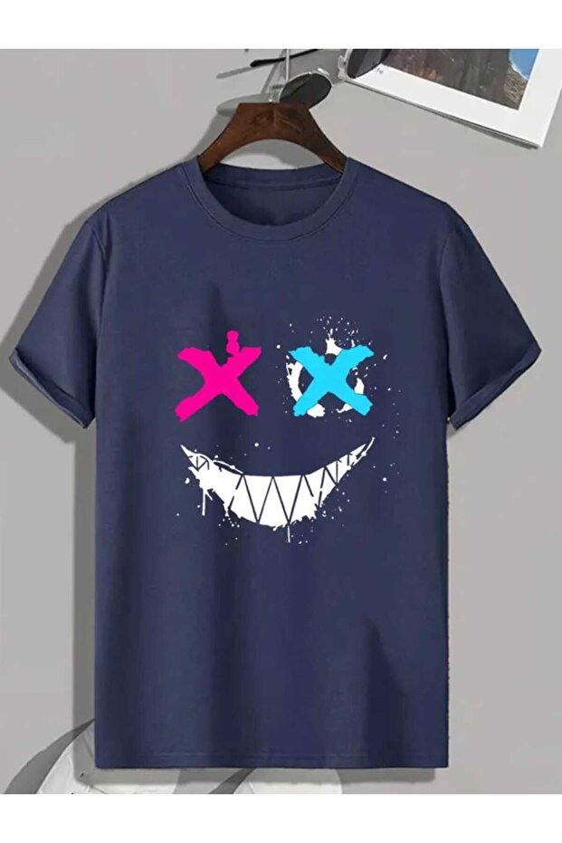Men's Smiling Face Printed T-Shirt