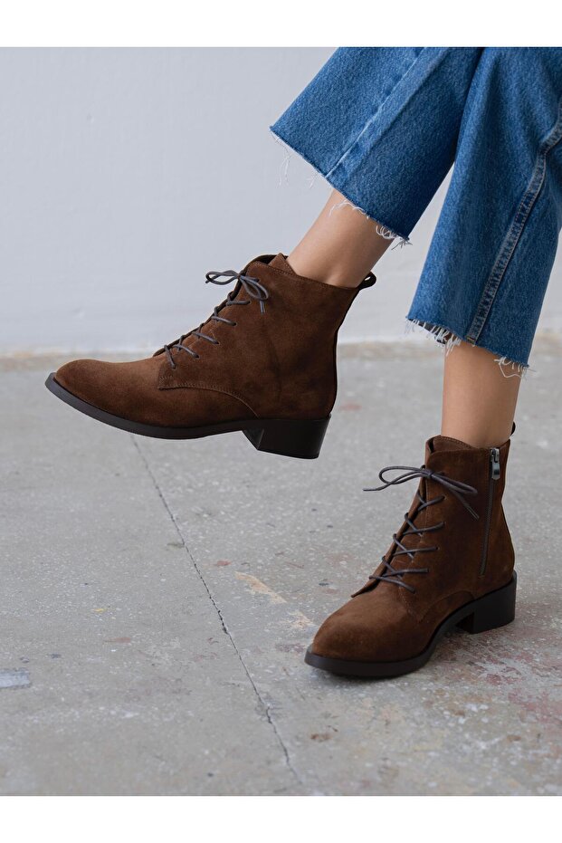 Moli Tütün Süet Hakiki Deri Kadın Bot - 2