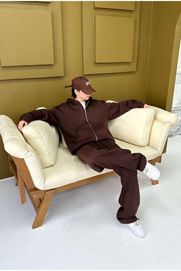 Kışlık-Basic Premium Ayarlanabilir Paça Baggy Eşofman - 4