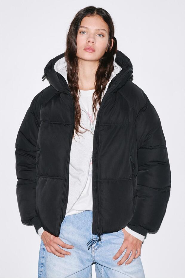 Kapüşonlu şişme ceket - 1