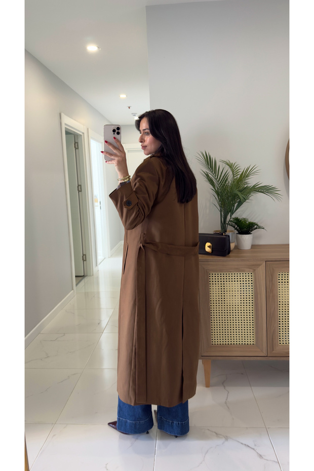 Tolia Taba Astarlı Süet Trençkot - 4