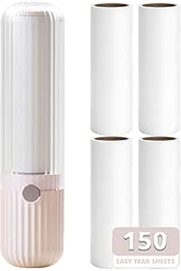 Sgdazo Compact Lint Roller with 150 Sheets - Portable Pet Hair Remover for Clothes, Furniture, and T