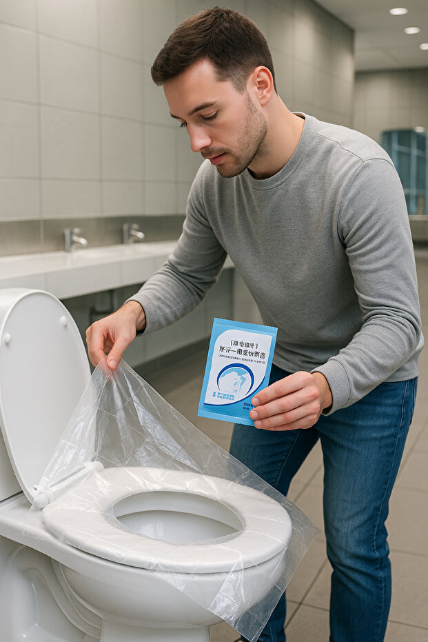 10 Adet Tek Kullanımlık Klozet Kapak Örtüsü - 1