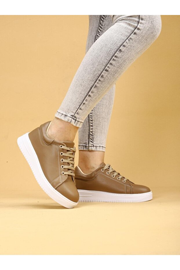 Vektro High Sole Stylish and Comfortable Daily Women's Thick Sole Mink Sneaker